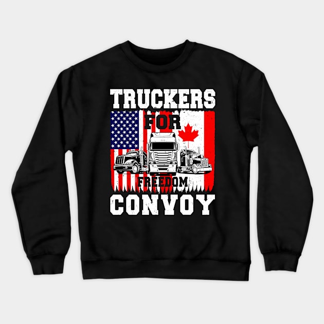 Canadian Truckers Support Freedom Convoy 2022 Crewneck Sweatshirt by SHB-art
